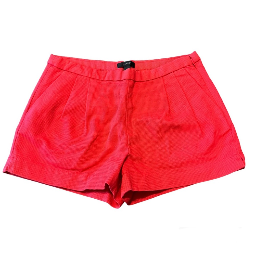 J Crew size 6 Coral Red Pleat Preppy Dress Shorts